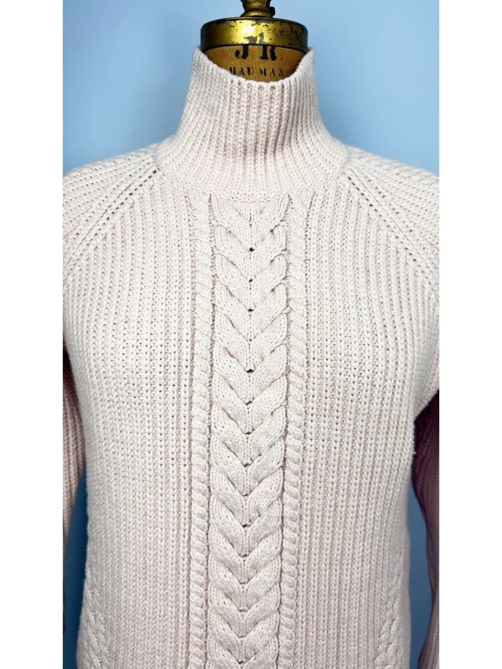 Lululemon Bring The Cozy Turtleneck Sweater Size 10 Pink Cable Knit Cotton Blend